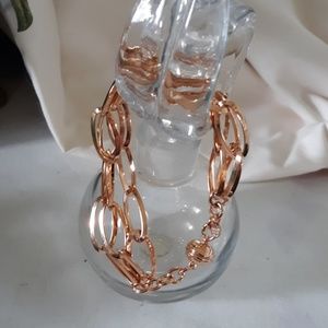 Rose Gold Three Strand Oval Link Bracelet